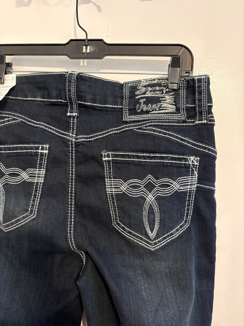 Seven7 Dark Wash High Rise Figure 8 Straight Leg Jeans 10 NWT - Picture 4 of 9